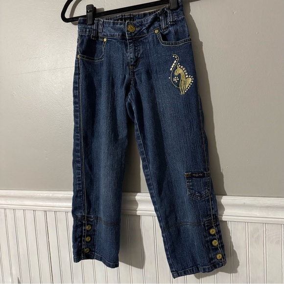 Baby Phat | Girls Girlz Blue Medium Wash Embellished Jeans Size 10 - Picture 2 of 10